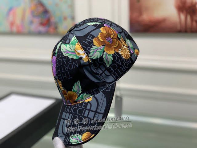 Gucci北面聯名款帽子 古馳男女同款小碎花棒球帽鴨舌帽  mm1718
